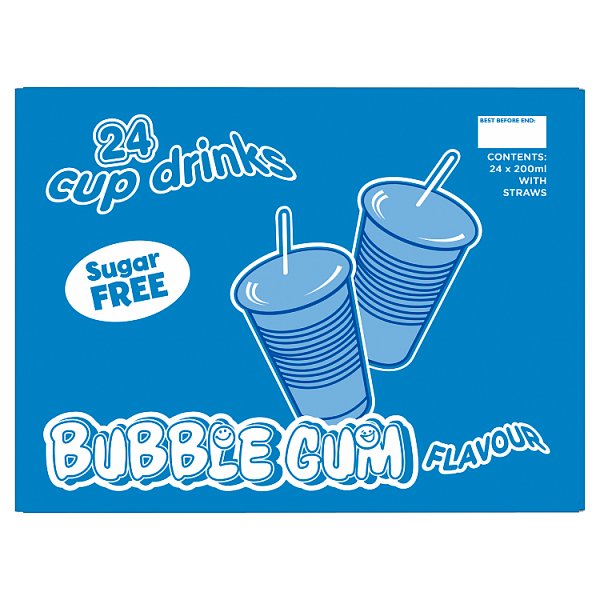 Big Time Bubble Gum Flavour Cup Drinks 24 x 200ml