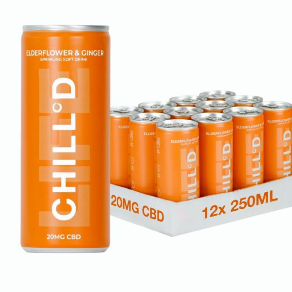 Chill'd Elderflower & Ginger CBD 12 x 250ml
