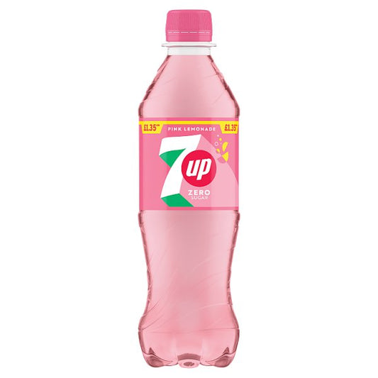 7Up Zero Sugar Pink Lemonade Bottle PMP 500ml x 12