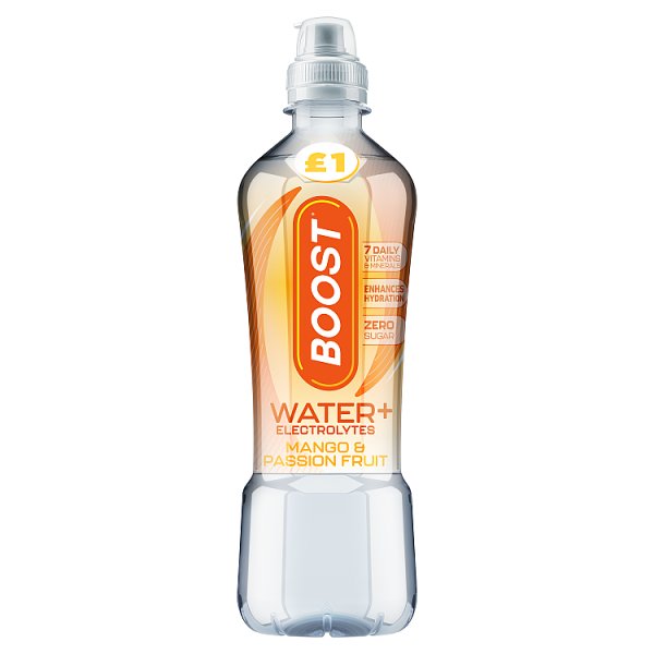 Boost Water+ Electrolytes Mango & Passion Fruit 500ml x 12