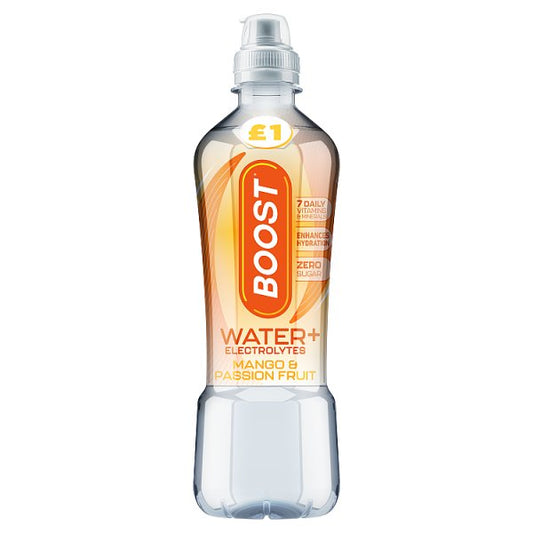 Boost Water+ Electrolytes Mango & Passion Fruit 500ml x 12
