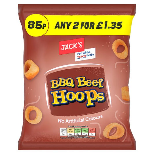 Jack's BBQ Beef Hoops 60g x 18