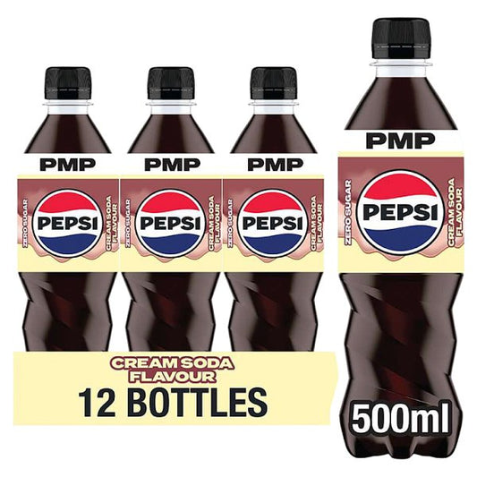 Pepsi Cola Cream Soda Flavour Bottle PMP 500ml x 12