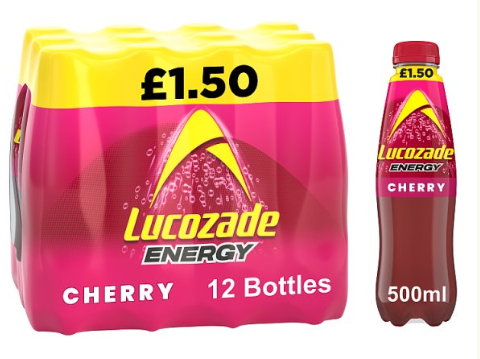 Lucozade Energy Drink Cherry 500ml x 12