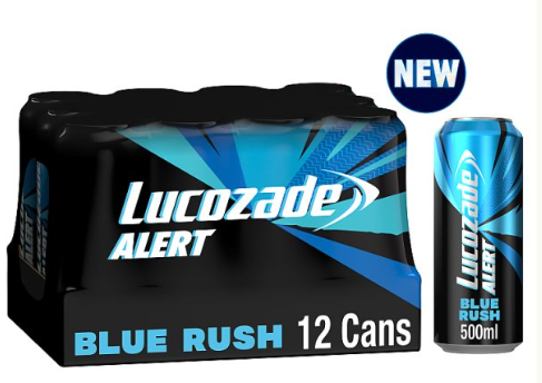 Lucozade Alert Energy Drink Blue Rush 500ml x 12