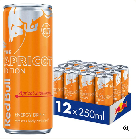Red Bull Apricot Edition Apricot & Strawberry Energy Drink 250ml x 12