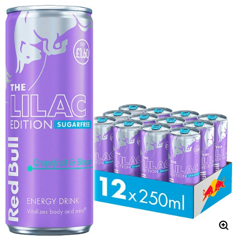 Red Bull Energy Drink Sugar Free Lilac Edition Grapefruit & Blossom 250ml x 12