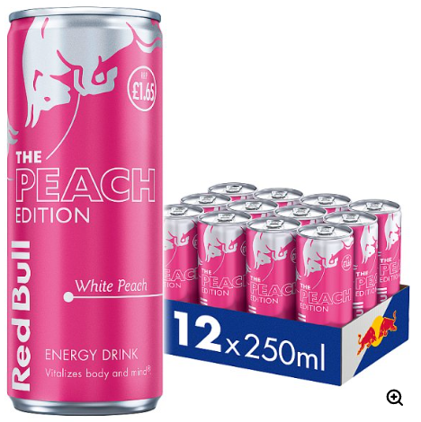 Red Bull Energy Drink Peach Edition White Peach 12 x 250ml