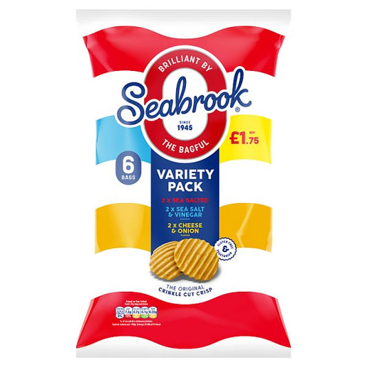 Seabrook The Original Crinkle Cut Crisp Variety Pack 48 x 25g
