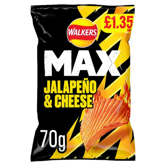 Walkers MAX Jalapeno & Cheese Sharing Crisps 70g x 15