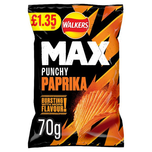 Walkers Max Punchy Paprika Sharing Crisps 70g x 15